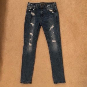 American Eagle distressed blue-washed jeans